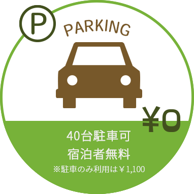 宿泊者、駐車場が何台でも無料♪